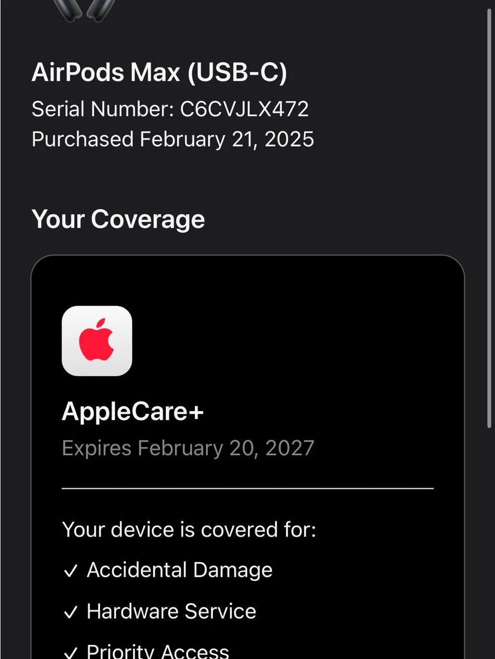 Apple AirPods Max - Midnight Black - AppleCare+ ✅ Serial Verified